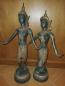 Preview: 2 Bronze -Figuren, ein Paar Tempeltänzer - Thailand - 1. Hälfte 20. Jahrhundert