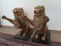 Preview: 2 Bronze-Figuren, Löwen  - Asien - 20. Jahrhundert