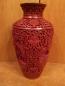 Preview: Rotlack-Vase, geschnitzt mit Messingkorpus  - China - 20. Jahrhundert
