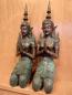 Preview: 2 Gr. Bronze-Figuren, Tempelwächter  - Thailand - Mitte 20. Jahrhundert