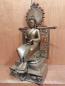 Preview: Bronze-Figur, Buddha auf Thron  - Indien - Anfang 20. Jahrhundert