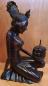 Preview: Holz-Figur, Frau mit Lotusblüte - Bali - Mitte 20. Jahrhundert