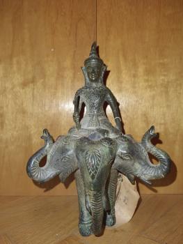 Bronze-Figur, Elefant Eravan - Thailand - 19. Jahrhundert