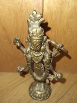 Messing-Figur, Göttin Laksmi - Indien - Mitte 20. Jahrhundert