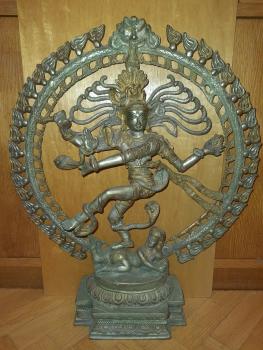 Bronze-Figur, Shiva im Flammenkreis - Indien - Anfang 20. Jahrhundert