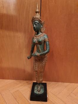 Tempeltänzerin, Bronze Figur - Thailand - 2. Hälfte 20. Jahrhundert