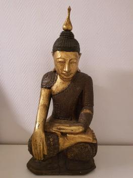 Buddha-Figur, Holz  - Sri Lanka - Vor 1900