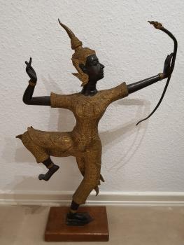 Bronze-Figur, Shri Rama  - Thailand - Mitte 20. Jahrhundert