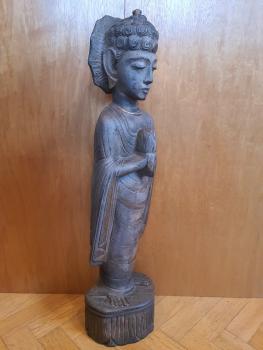Buddha, Holz-Figur - Indien - Mitte 20.Jahrhundert