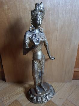 Bronze-Figur, Tara - Indien - Mitte 20. Jahrhundert