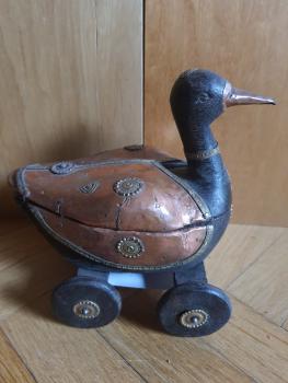 Holz-Ente mit Kupferkörper - China - Ende 19. Jahrhundert