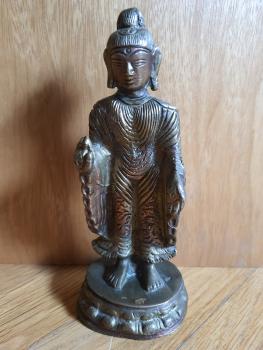 Bronze-Figur, Buddha  - Indien - Mitte 20. Jahrhundert