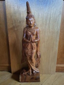 Holz-Figur, Grüßende  - Bali - Mitte 20. Jahrhundert