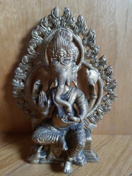 Messing-Figur, Ganesha - Indien - 2. Hälfte 20. Jahrhundert