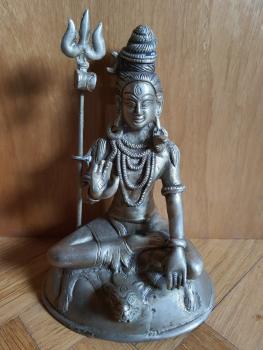 Messing-Figur, Shiva - Indien - Mitte 20. Jahrhundert