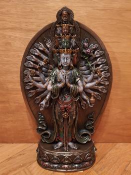 Buddha, Avalokiteshvara, bronziert - Indien -