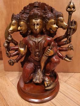 Figur, Skulptur,  - Bronze - Panchamukhi, Hanuman - Indien - Ende des 20. Jahrhunderts