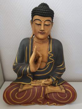 Buddha-Figur, Holz - Bali - 20. Jahrhundert
