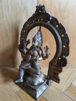 Messing-Figur, Hindu-Göttin Lakshmi - Indien - 20. Jahrhundert