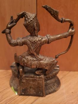 Tempelwächter Motiv Bogenschütze, Bronze - Kambodscha -