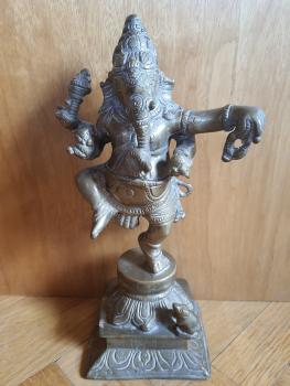 Messing-Figur, Ganesha - Indien - 2. Hälfte 20. Jahrhundert