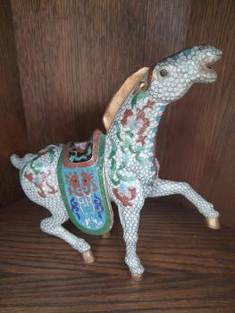 Skulptur Pferd, Cloisonné Emaille - China - 2. Hälfte des 20. Jahrhunderts