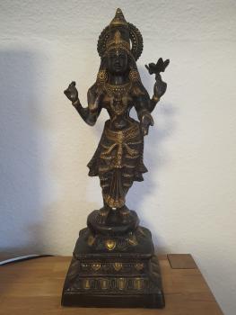 Bronze-Figur, Lakshmi - Indien - Mitte des 20. Jahrhunderts
