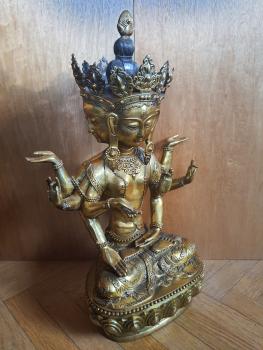 Bronze-Figur, Ushnishavijaya  - Tibet - 20. Jahrhundert