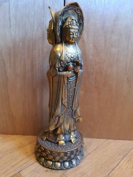 Bronze-Statue, Guan Yin, 3-seitig  - Tibet - 20. Jahrhundert