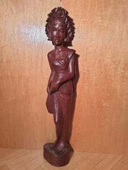 Holz-Figur, Dame I flaniert - Bali - 2. Hälfte 20. Jahrhundert