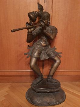 Bronze-Figur, Gottheit Sri Krishna  - Indien -  Um 1900