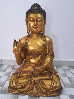 Buddha-Figur, Messing  - China - Mitte 20. Jahrhundert