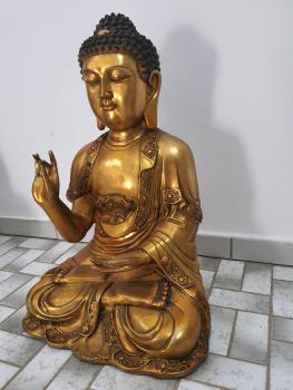 Buddha-Figur, Messing  - China - Mitte 20. Jahrhundert