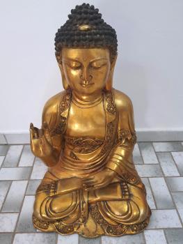 Buddha-Figur, Messing  - China - Mitte 20. Jahrhundert