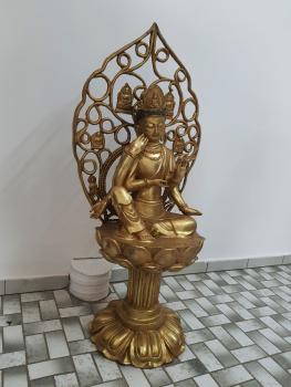 Messing-Figur, (77cm) Gottheit  - Tibet - 20. Jahrhundert