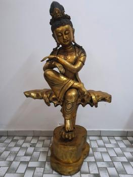 Bronze-Skulptur, (85cm) Guanyin  - Tibet - Mitte 20. Jahrhundert