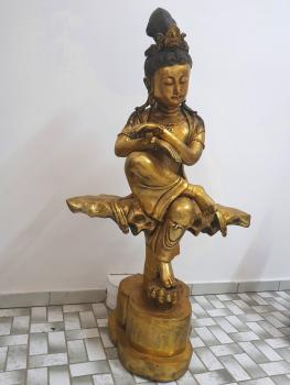 Bronze-Skulptur, (85cm) Guanyin  - Tibet - Mitte 20. Jahrhundert