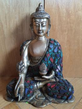 Buddha-Figur, Bronze - Nepal - Ende des 20. Jahrhunderts