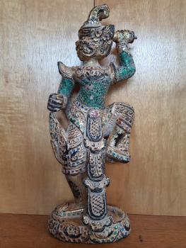 Holz-Figur, Tempelwächter  -  Thailand - Anfang 20. Jahrhundert
