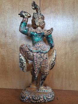 Holz-Figur, Tempelwächter  -  Thailand - Anfang 20. Jahrhundert