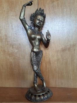 Bronze-Figur, Göttin Tara  - Indien - Mitte 20. Jahrhundert