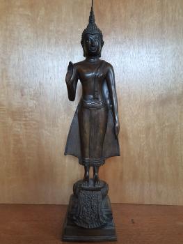 Bronze-Figur, Buddha Pang Prao  - Thailand - Mitte 20. Jahrhundert