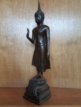 Bronze-Figur, Buddha Pang Prao  - Thailand - Mitte 20. Jahrhundert