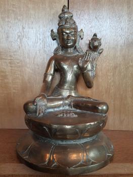 Bronze-Figur, Bodhisattva Padmapani  - Indien - Mitte 20. Jahrhundert