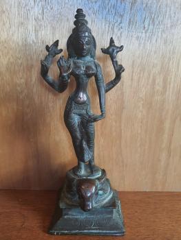 Bronze-Figur, 4armige Gottheit - Nepal - Anfang 20. Jahrhundert