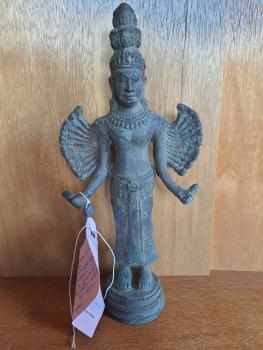 Bodhisattvas Avalokiteshvara Khmer, Bronze - Kambodscha - Anfang 20.Jahrhundert, Angkor Kunst-Figur