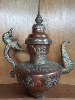 Kanne, Kupfer mit Drachen-Motiven  - Thailand - Anfang 20. Jahrhundert