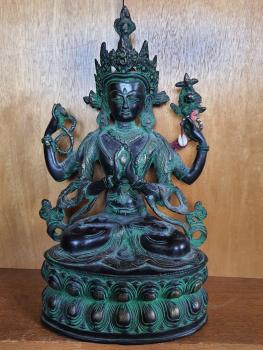Bronze-Figur, Göttin Tara  - Tibet - Anfang 20. Jahrhundert