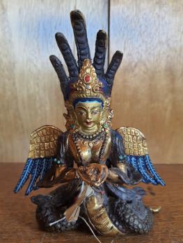 Bronze-Figur, Naga Kanya  - Nepal - 20. Jahrhundert