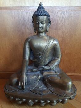 Buddha-Figur, Bronze  - Indien - Mitte 20. Jahrhundert